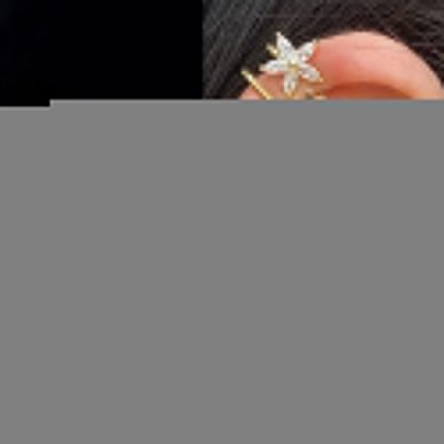 1PC Simple Single Ear Clip Sweet Cute Leaves Flower Ear Cuff Inlaid Zircon No Pierced Ear Bone Clip Women Fashion Party Jewelry