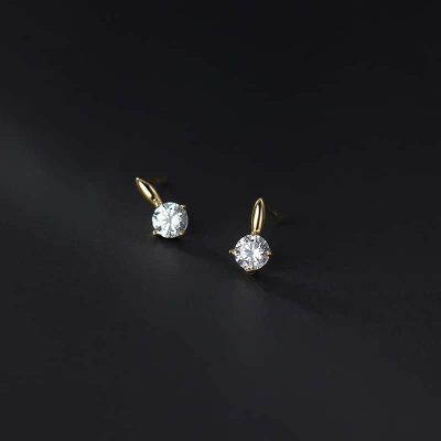 925 Silver Needle New Simple Single Zirconia Earrings For Women Girls Korean Style Delicate Jewelry Earings