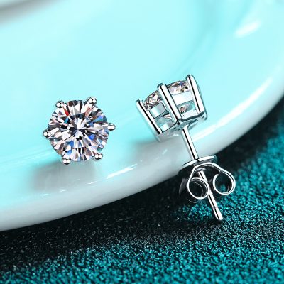 925 Sterling Silver Stud Earrings Shine AAA Zircon High Quality Earring For Women’s Wedding Fine Jewelry Accessories Party Gift