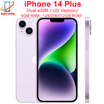 98% New Original Apple iPhone 14 Plus 128GB 256GB 512GB ROM 6GB RAM Dual eSIM 6.7″ Genuine Super Retina OLED Face ID NFC A15 5G